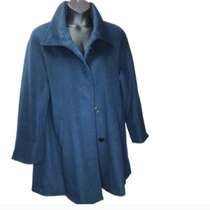 Ellen Tracy Convertible Collar Wool Blend Coat Size 16